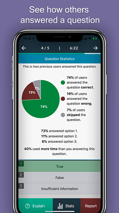 Compare results with previous test takers